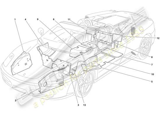 a part diagram from the ferrari 430 parts catalogue