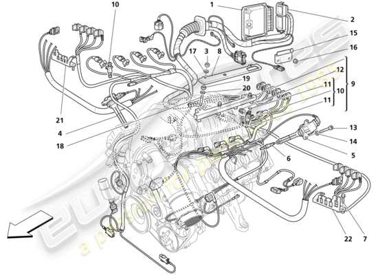 a part diagram from the maserati 4200 parts catalogue