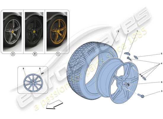 a part diagram from the ferrari 458 parts catalogue