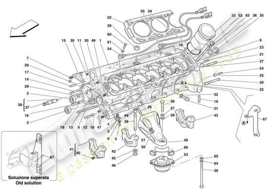 a part diagram from the ferrari 612 scaglietti (rhd) parts catalogue