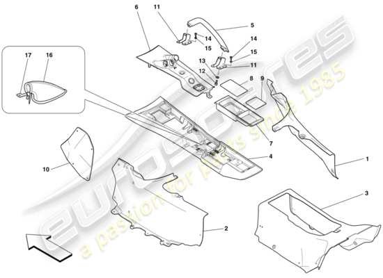 a part diagram from the ferrari 599 parts catalogue