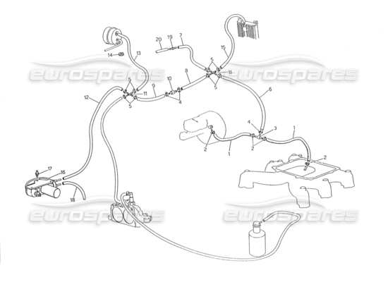 a part diagram from the maserati biturbo (1983-1995) parts catalogue