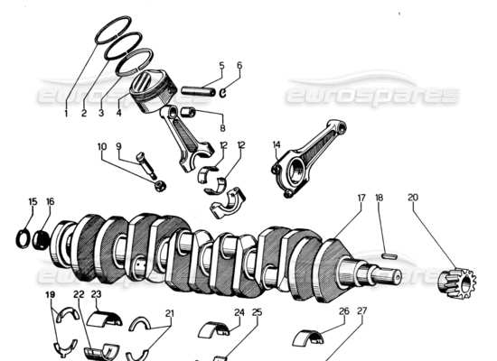 a part diagram from the lamborghini espada parts catalogue