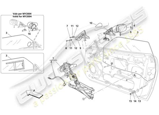 a part diagram from the maserati 4200 parts catalogue