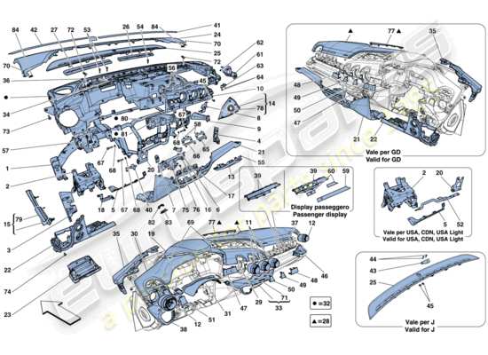 a part diagram from the ferrari f12 parts catalogue