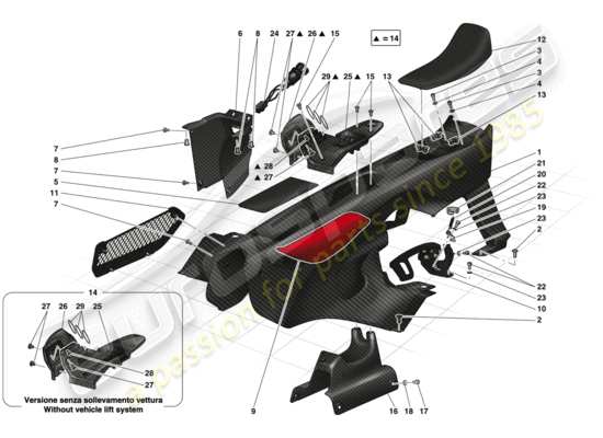 a part diagram from the ferrari laferrari parts catalogue