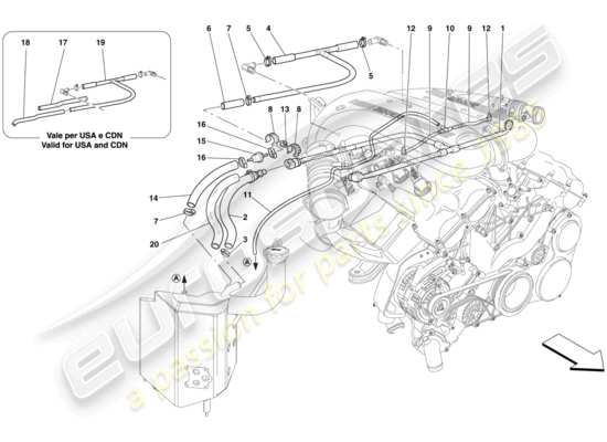 a part diagram from the ferrari 599 parts catalogue