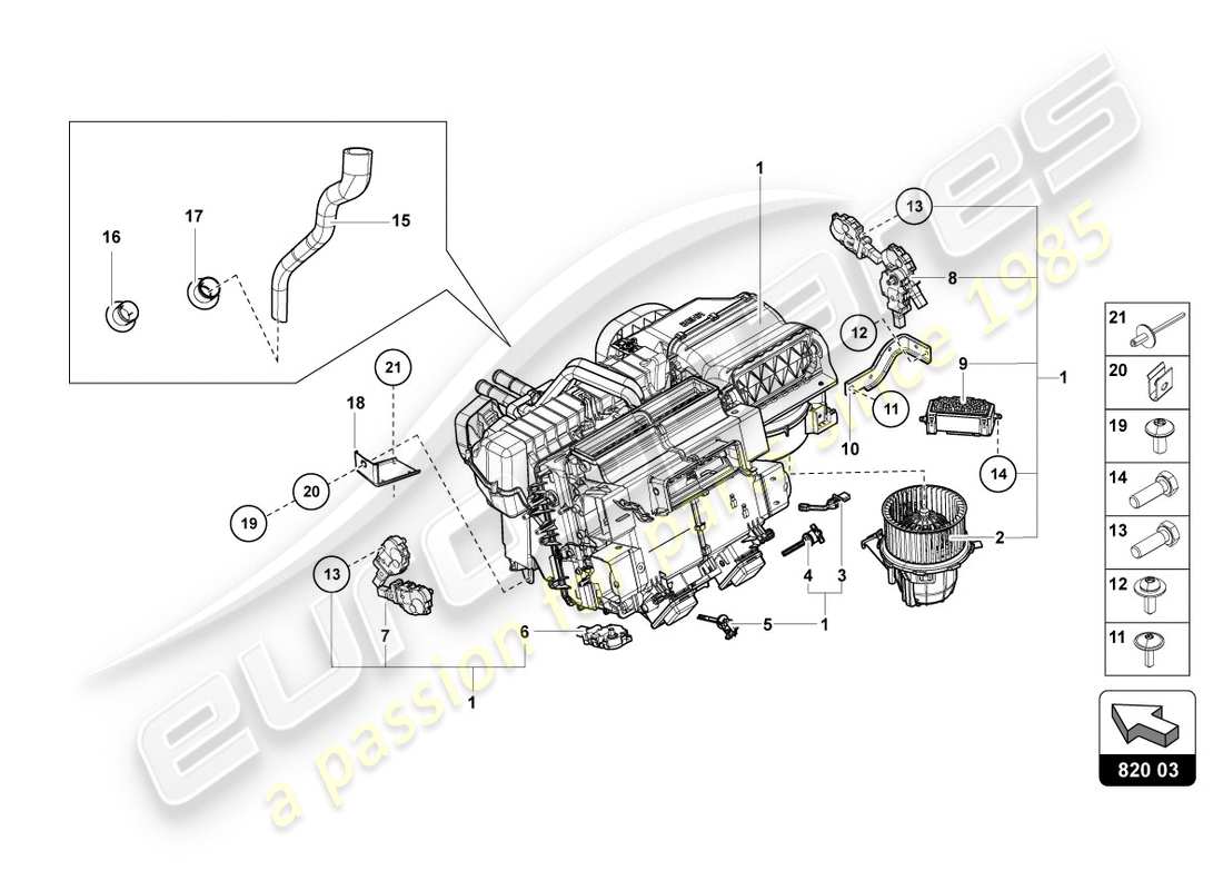 lamborghini lp700-4 coupe (2012) air conditioning parts diagram