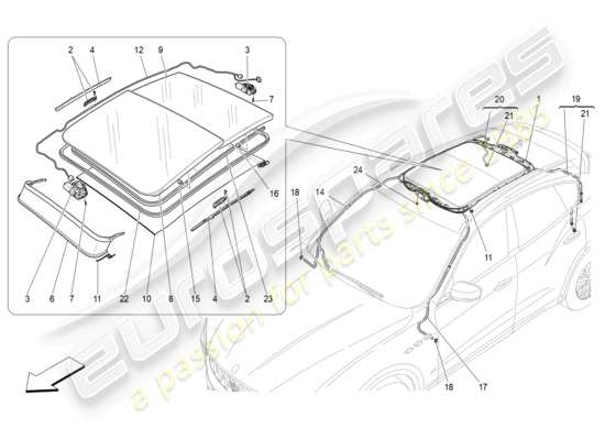 a part diagram from the maserati levante parts catalogue