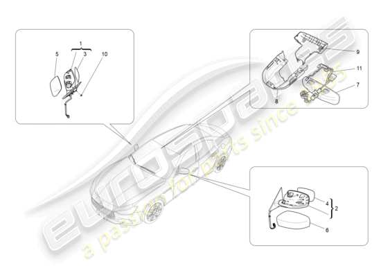 a part diagram from the maserati ghibli (2017 onwards) parts catalogue