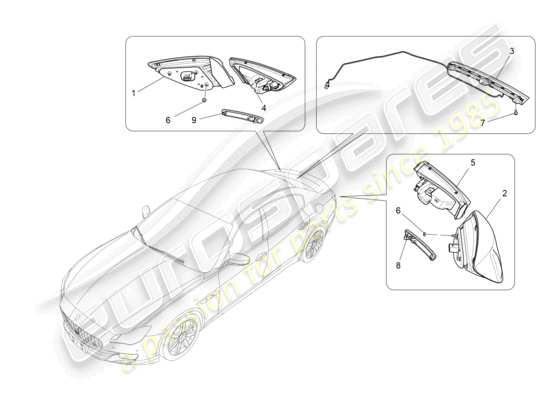 a part diagram from the maserati quattroporte m156 (2017 onwards) parts catalogue