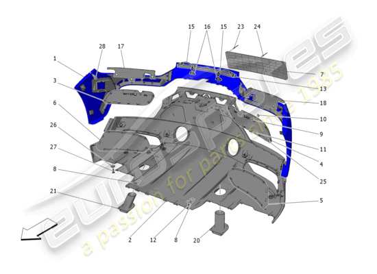 a part diagram from the maserati mc20 parts catalogue