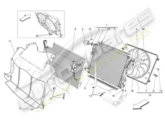 a part diagram from the maserati ghibli (2017 onwards) parts catalogue