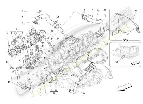 a part diagram from the maserati levante parts catalogue