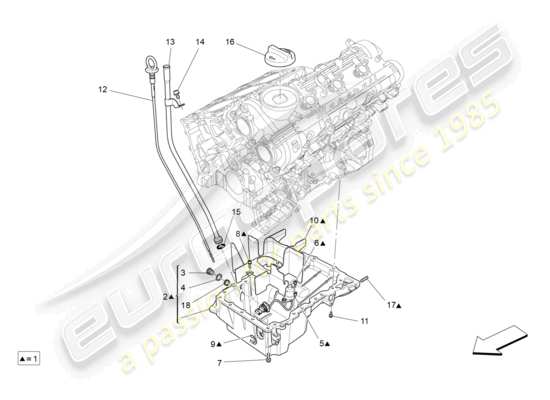 a part diagram from the maserati quattroporte m156 (2017 onwards) parts catalogue