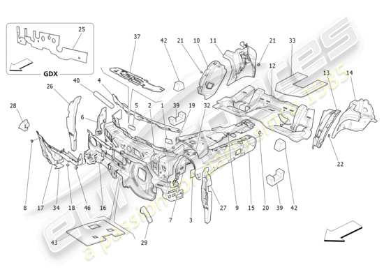 a part diagram from the maserati ghibli (2014-2016) parts catalogue