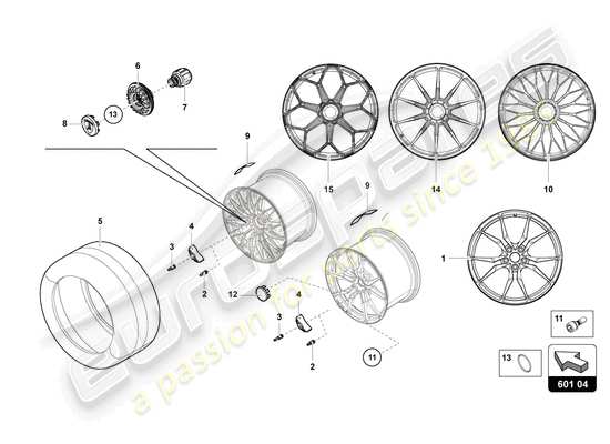 a part diagram from the lamborghini aventador ultimae parts catalogue