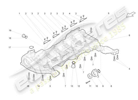 a part diagram from the lamborghini gallardo coupe (2005) parts catalogue