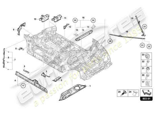 a part diagram from the lamborghini urus parts catalogue