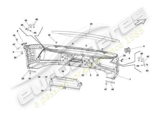 a part diagram from the lamborghini lp570-4 spyder performante (2013) parts catalogue