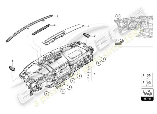 a part diagram from the lamborghini urus parts catalogue