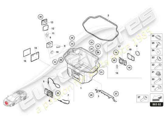 a part diagram from the lamborghini revuelto parts catalogue