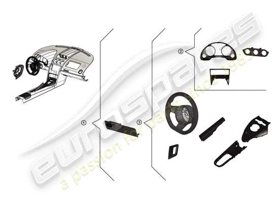a part diagram from the lamborghini blancpain sts (accessories) parts catalogue