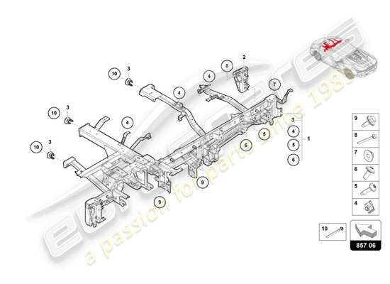 a part diagram from the lamborghini revuelto parts catalogue