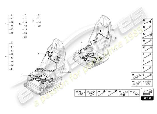 a part diagram from the lamborghini urus parts catalogue