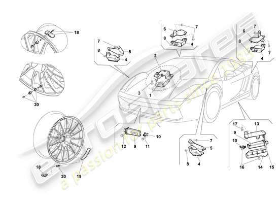 a part diagram from the lamborghini lp560-4 coupe fl ii (2013) parts catalogue