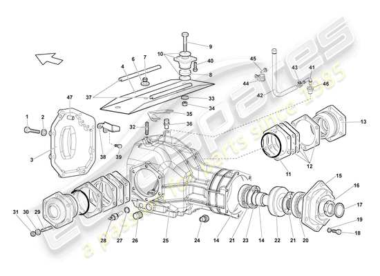 a part diagram from the lamborghini lp640 coupe (2007) parts catalogue