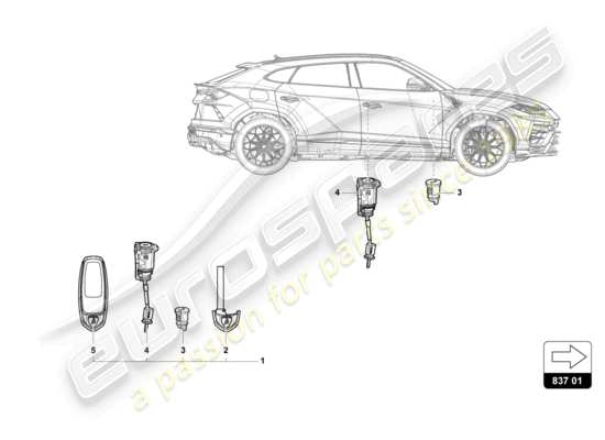 a part diagram from the lamborghini urus parts catalogue