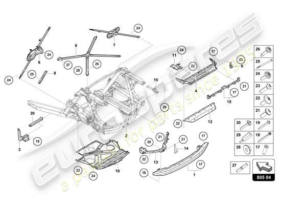 a part diagram from the lamborghini huracan sto parts catalogue