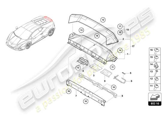 a part diagram from the lamborghini huracan sterrato parts catalogue