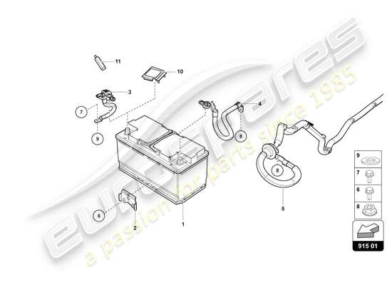 a part diagram from the lamborghini huracan evo parts catalogue