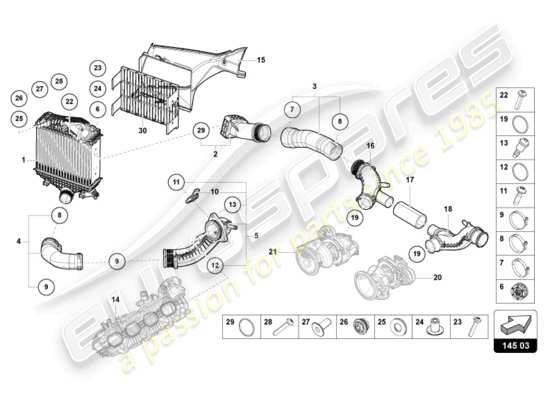 a part diagram from the lamborghini urus parts catalogue