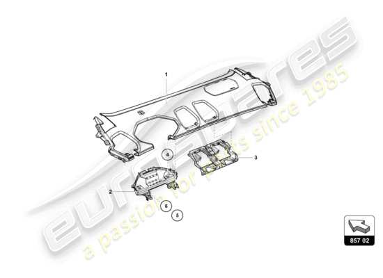 a part diagram from the lamborghini huracan squadra corse parts catalogue