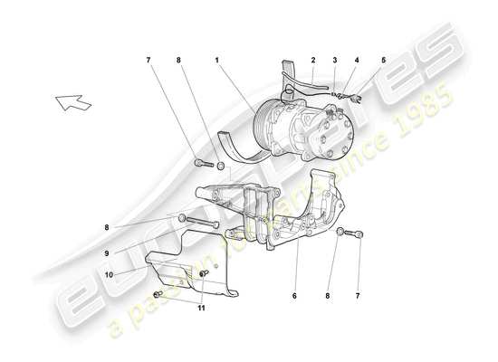 a part diagram from the lamborghini lp640 roadster (2008) parts catalogue