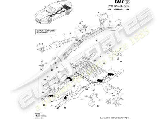 a part diagram from the aston martin dbs (2009) parts catalogue