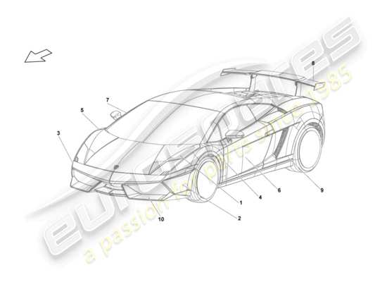 a part diagram from the lamborghini blancpain sts (2012) parts catalogue