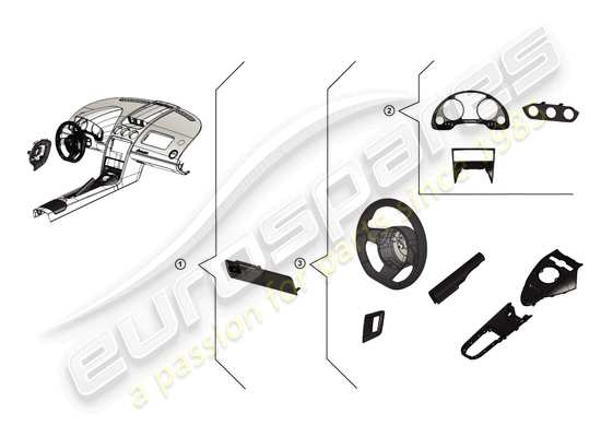 a part diagram from the lamborghini lp570-4 spyder performante (accessories) parts catalogue