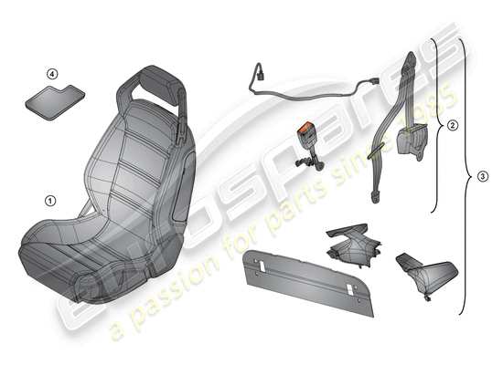 a part diagram from the lamborghini lp570-4 spyder performante (accessories) parts catalogue