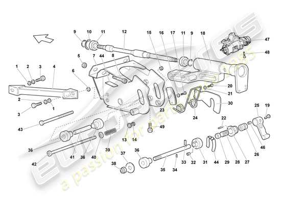 a part diagram from the lamborghini reventon roadster parts catalogue