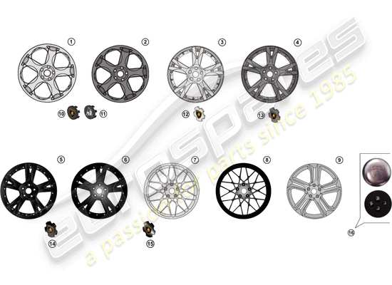 a part diagram from the lamborghini superleggera (accessories) parts catalogue