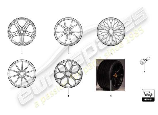 a part diagram from the lamborghini aventador accessories parts catalogue