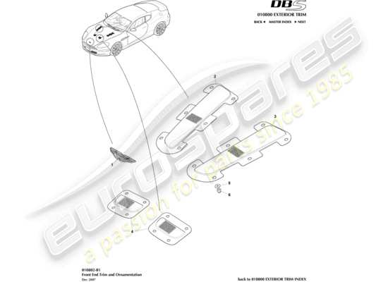 a part diagram from the aston martin dbs (2008) parts catalogue