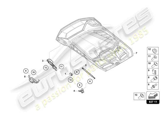 a part diagram from the lamborghini huracan tecnica parts catalogue