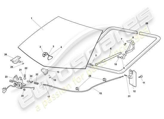 a part diagram from the lamborghini reventon roadster parts catalogue