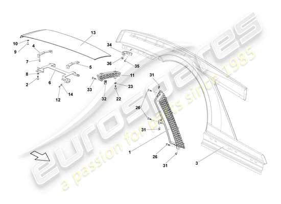 a part diagram from the lamborghini lp560-4 coupe (2014) parts catalogue