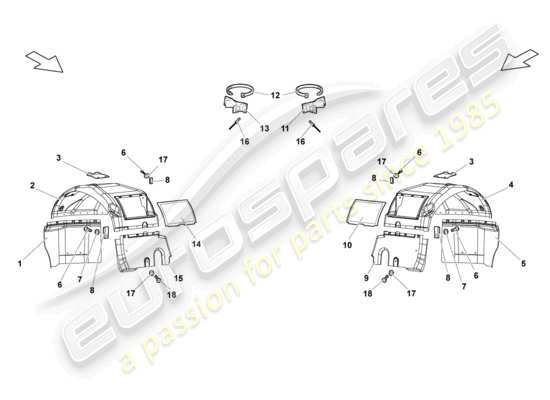 a part diagram from the lamborghini reventon roadster parts catalogue